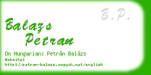 balazs petran business card