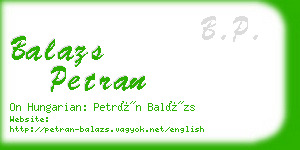 balazs petran business card